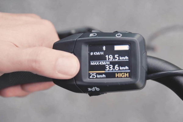 Vista de las diferentes velocidades en la unidad de control Side Color Display para E-Bikes con asistencia de Panasonic